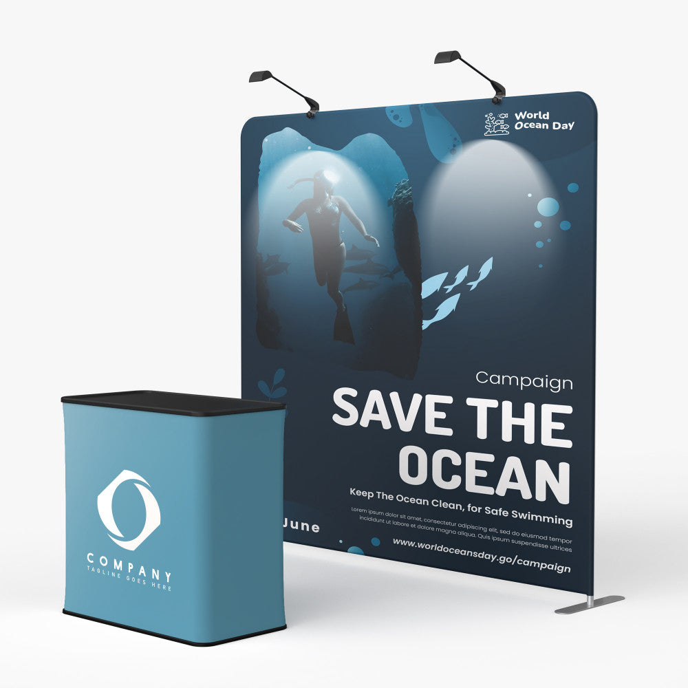 8FT Straight Tension Fabric Displays